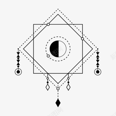神圣几何学咒语神秘图标图标