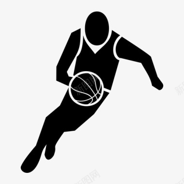 篮球运动员运球球员图标图标