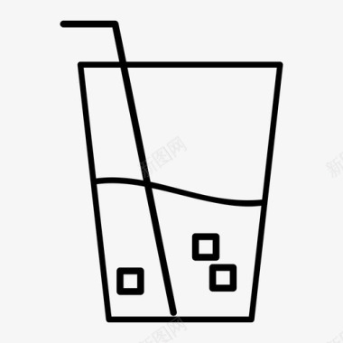 玻璃饮料冰块图标图标
