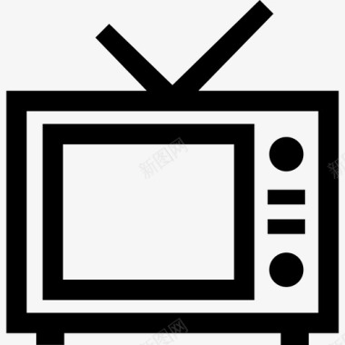电视机旧的复古的图标图标
