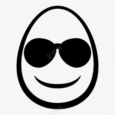 带太阳镜的笑脸蛋头表情复活节表情图标图标