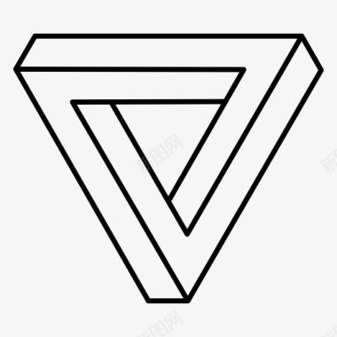 神圣几何彭罗斯三角深奥的不可能的三角形图标图标