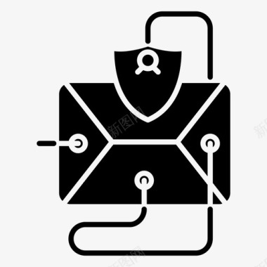 电子邮件病毒威胁数据保护图标图标