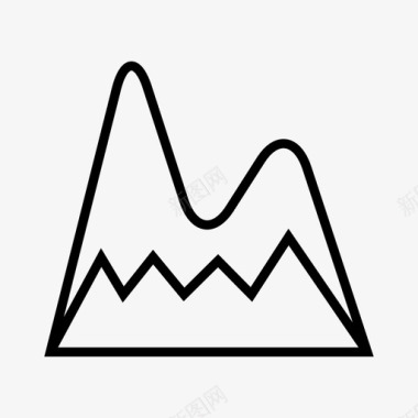 绿荫山山岩石地形图标图标