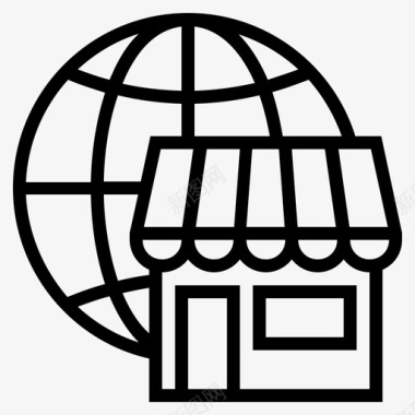 互联网业务网上商店全球业务国际业务图标图标