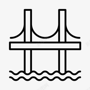 曼哈顿大桥美国布鲁克林区图标图标