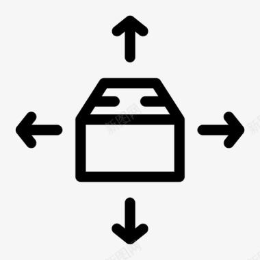 滚轮箱子移动包裹箱子送货图标图标