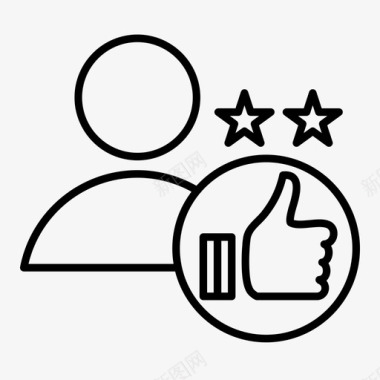 竖起大拇指客户体验客户忠诚度客户满意度图标图标