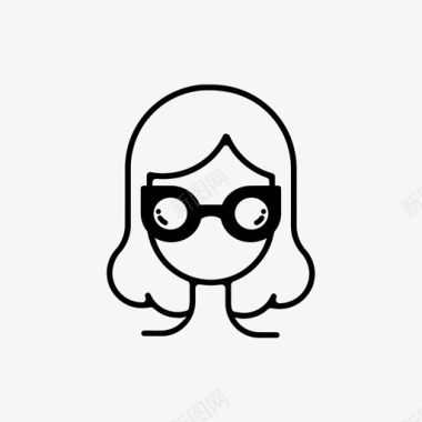 戴墨镜的女孩表情符号脸图标图标
