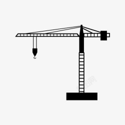 塔式建筑塔式起重机活动建筑图标高清图片