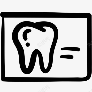 X光照片牙科记录涂鸦牙齿图标图标