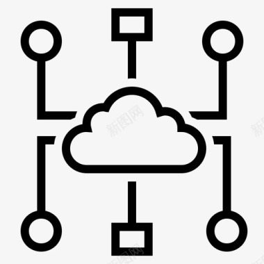 云漂浮云计算云网络云技术图标图标