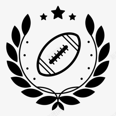 橄榄球成就徽章图标图标