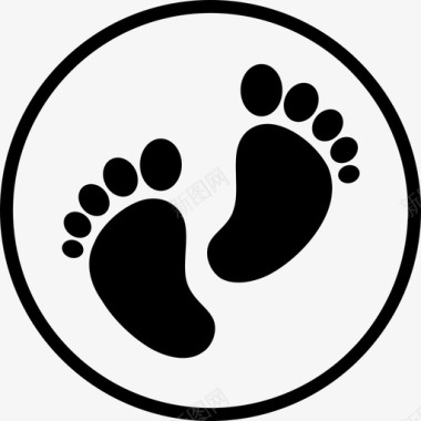 脚印婴儿脚婴儿印图标图标