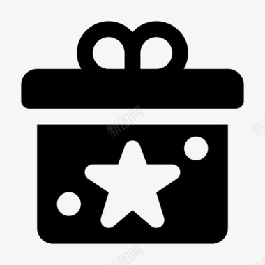 礼物盒子星星图标图标