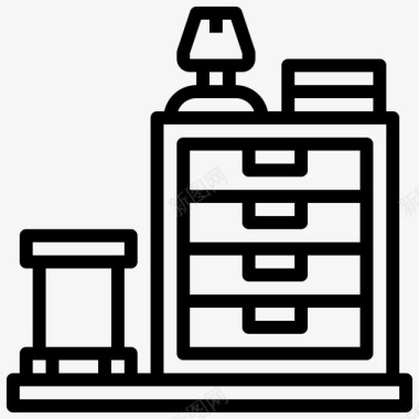 田园床头柜床头柜古董家具图标图标