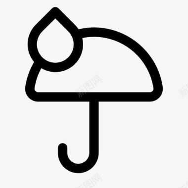 雨滴保护下雨图标图标