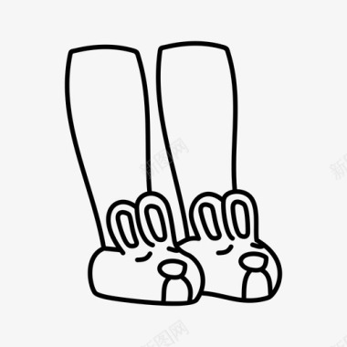 设计甜蜜兔子拖鞋甜蜜的家图标图标
