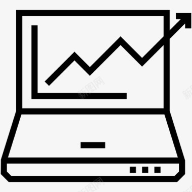 开业公司线图业务图笔记本电脑图标图标