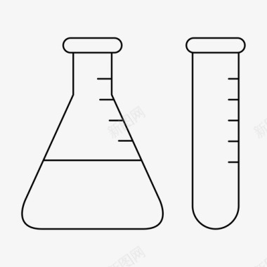 玻璃器皿实验管锥形烧瓶玻璃器皿图标图标