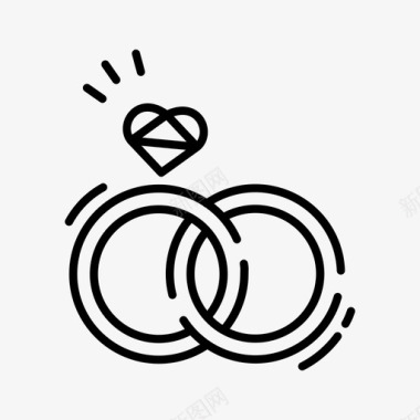 婚礼设计结婚戒指周年纪念新人图标图标