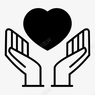 慈善关怀双手图标图标