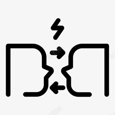 冲突冲突办公室团队图标图标