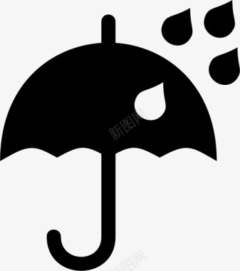 雨水伞保险保护图标图标