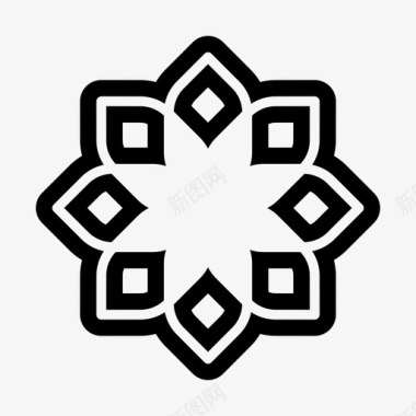 木质装饰品瓷砖图案阿拉伯装饰品azulejo图标图标