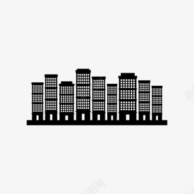 建筑与城市城市天际线建筑现代图标图标