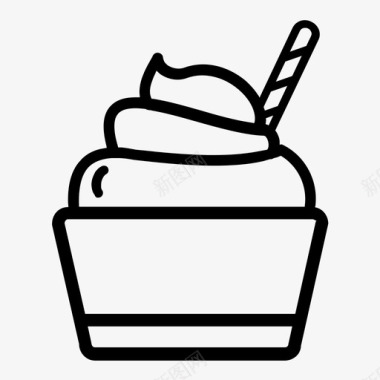 冰淇淋杯子美味图标图标