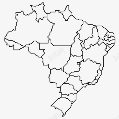 巴西标志巴西地图国家地区图标图标