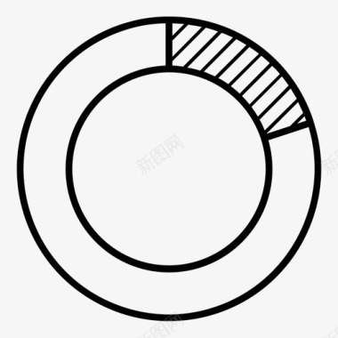 环形图案填充十分之二充电甜甜圈图标图标