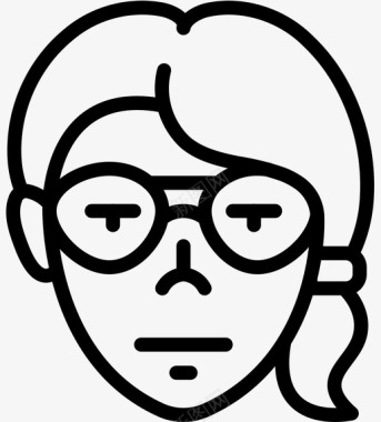 女性头像眼镜女孩化身女性图标图标