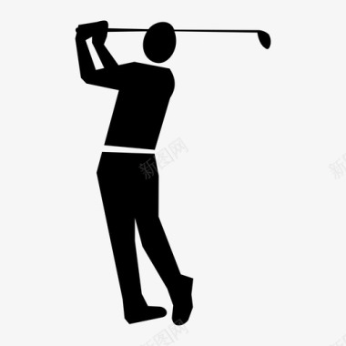运动员高尔夫球手标准杆图标图标
