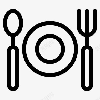 餐厅招牌叉子勺子图标图标
