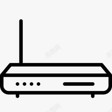 无线物件网络路由器连接调制解调器图标图标