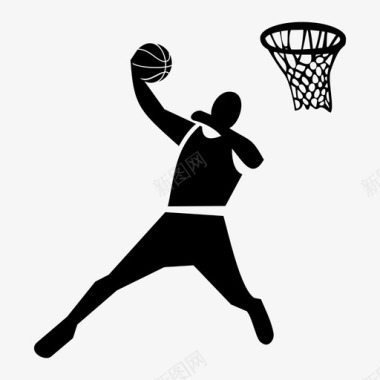 创意篮球运动员篮球运动员扣篮体育图标图标