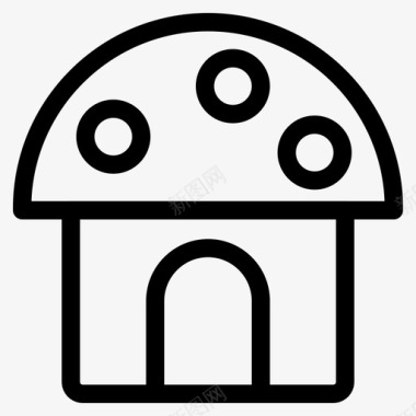 蘑菇房建筑住宅图标图标