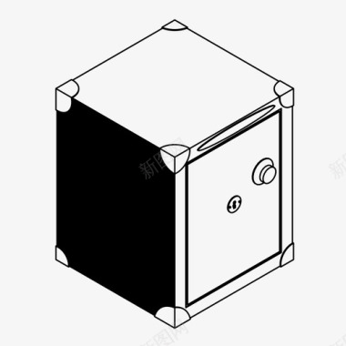 银行保险柜保险箱银行钱图标图标