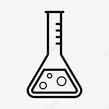 溶剂瓶子化学品瓶子锥形烧瓶图标图标