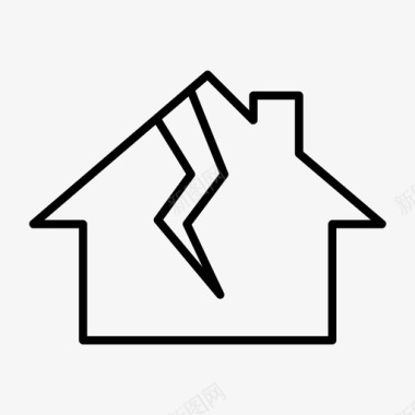 大地裂缝房屋裂缝房屋窗户图标图标