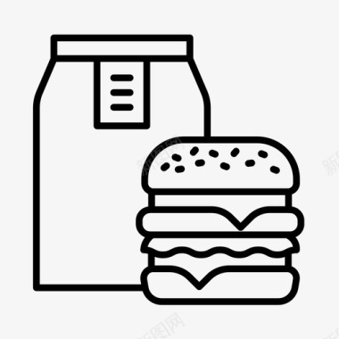 曼哈顿外卖汉堡食物图标图标