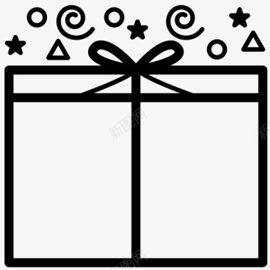 五彩礼物生日盒子图标图标
