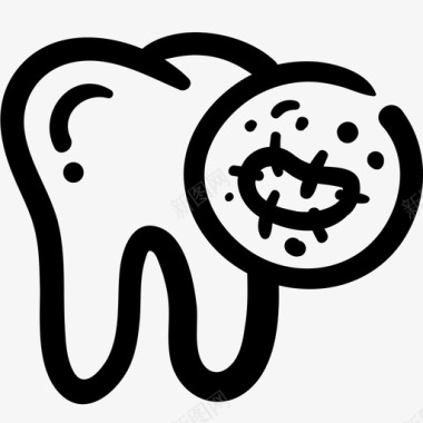细菌口腔细菌牙齿口腔卫生图标图标