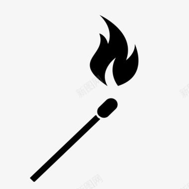 柴火烟熏火柴火照明图标图标