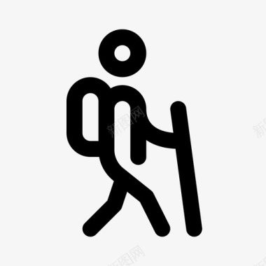 徒步旅行者男人外面图标图标