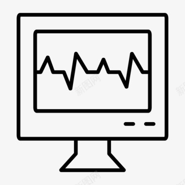 电脑屏幕显示器脉冲计算机显示器图标图标