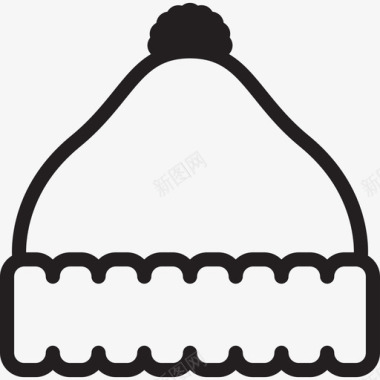 羊毛帽子时装衣服图标图标