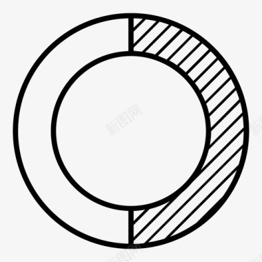 环形图案填充十分之五圆形顺时针图标图标